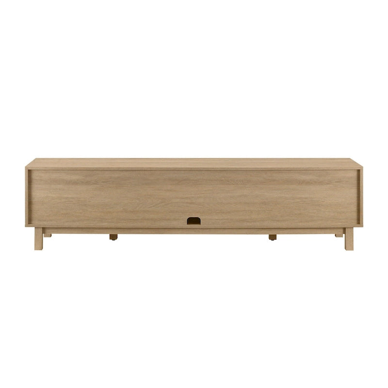 Meuble TV Scandi avec portes en faux rotin