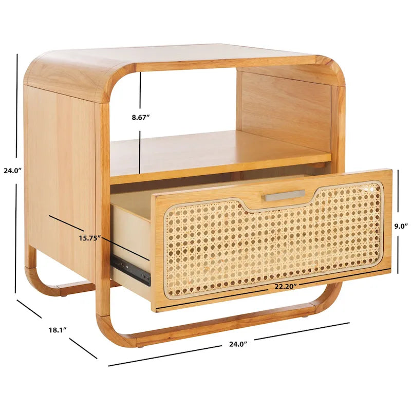 Table de chevet à 1 tiroir (entièrement assemblée)