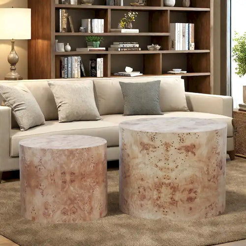 19 Tables basses 2 pièces en bois massif – Aucun assemblage requis pour les petits salons