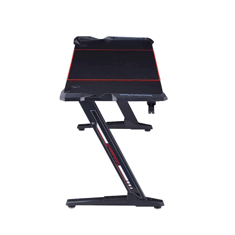 Bureau d'ordinateur en acier noir moderne Hendrix de 67 pouces avec USB par Furniture of America