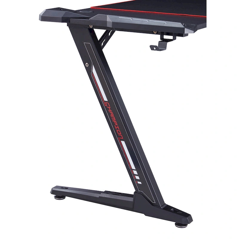 Bureau d'ordinateur en acier noir moderne Hendrix de 67 pouces avec USB par Furniture of America