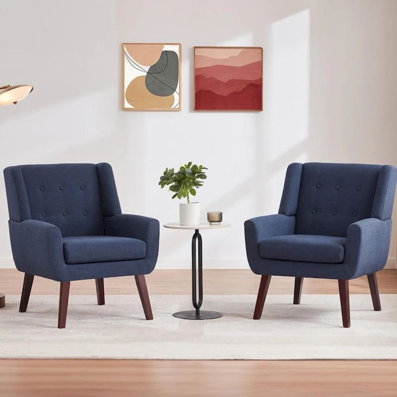 Ensemble de 2 fauteuils d'appoint capitonnés modernes