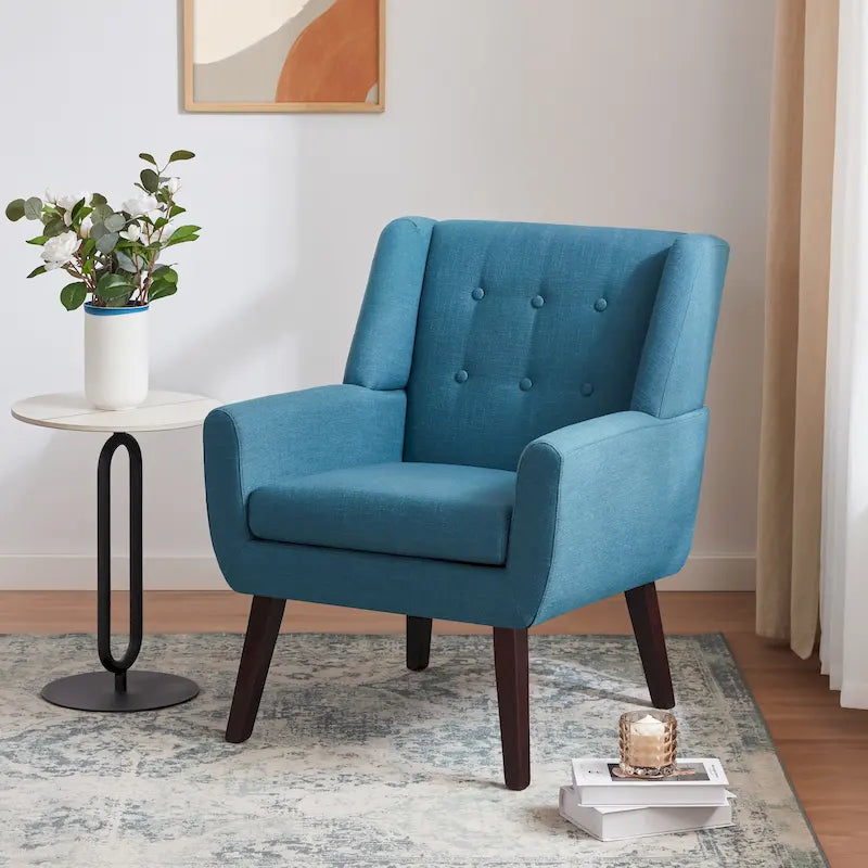 Ensemble de 2 fauteuils d'appoint capitonnés modernes