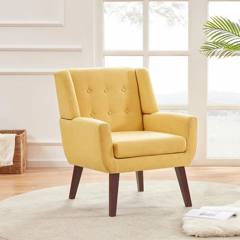 Ensemble de 2 fauteuils d'appoint capitonnés modernes