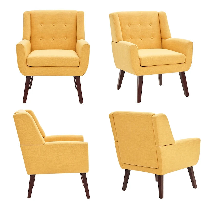 Ensemble de 2 fauteuils d'appoint capitonnés modernes