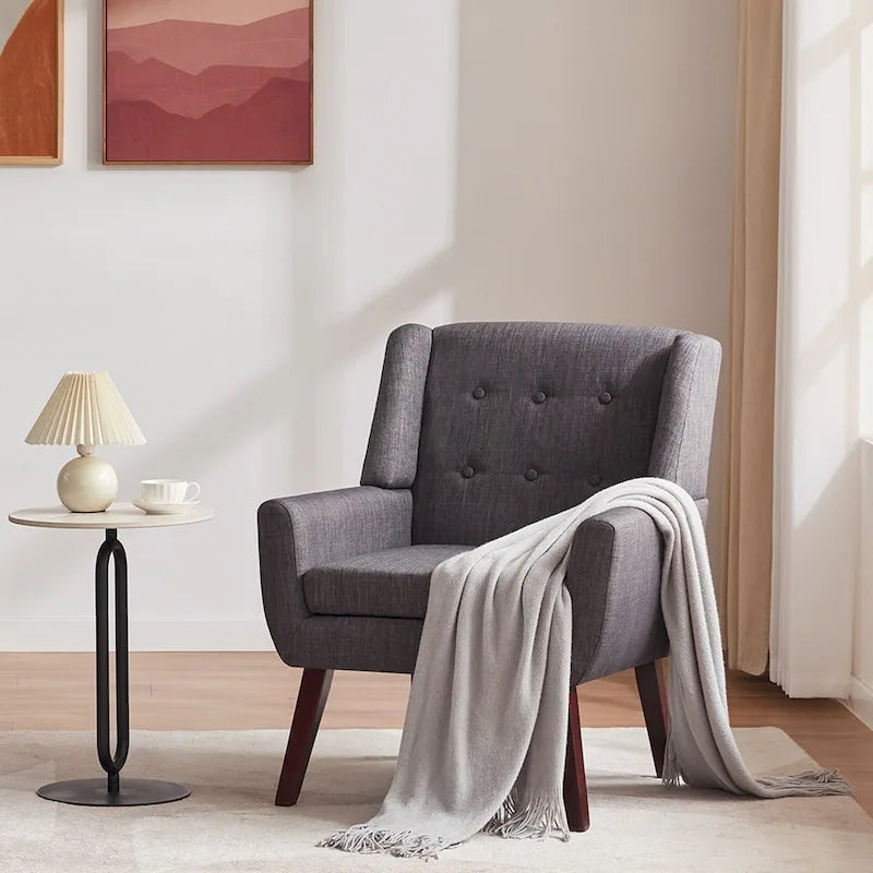 Ensemble de 2 fauteuils d'appoint capitonnés modernes