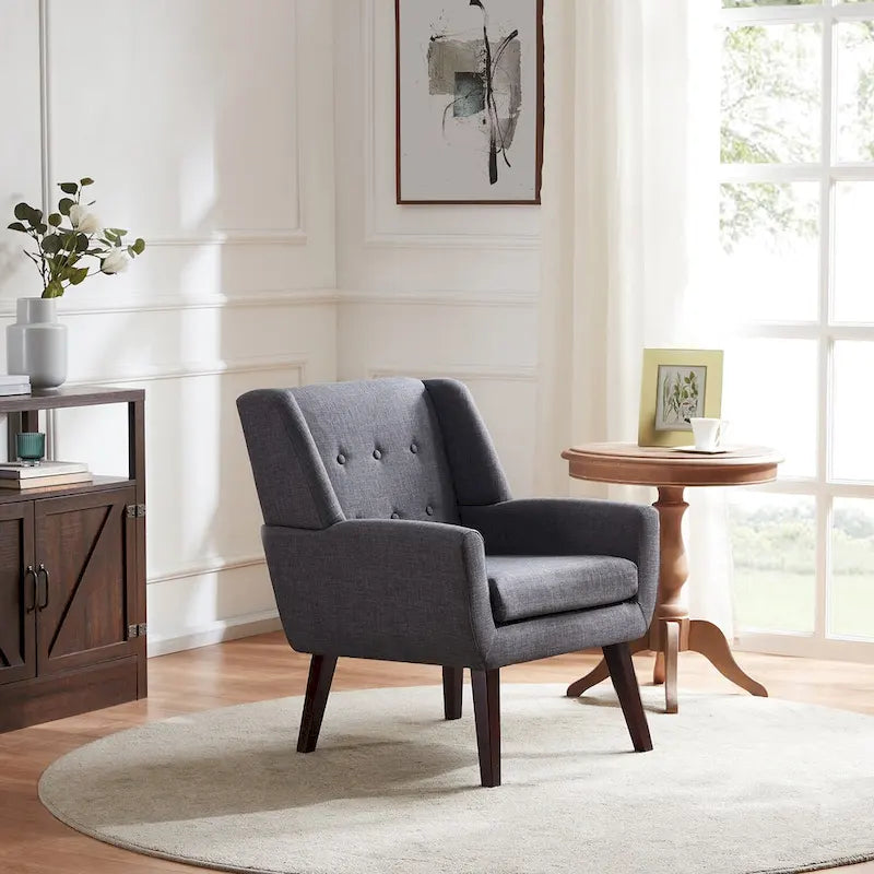 Ensemble de 2 fauteuils d'appoint capitonnés modernes