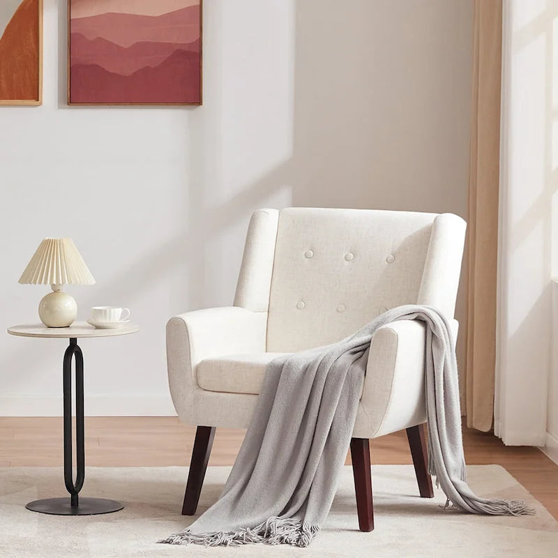 Ensemble de 2 fauteuils d'appoint capitonnés modernes