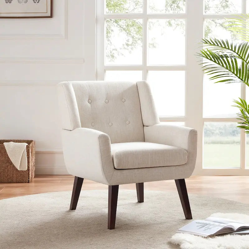 Ensemble de 2 fauteuils d'appoint capitonnés modernes