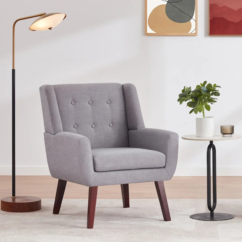 Ensemble de 2 fauteuils d'appoint capitonnés modernes