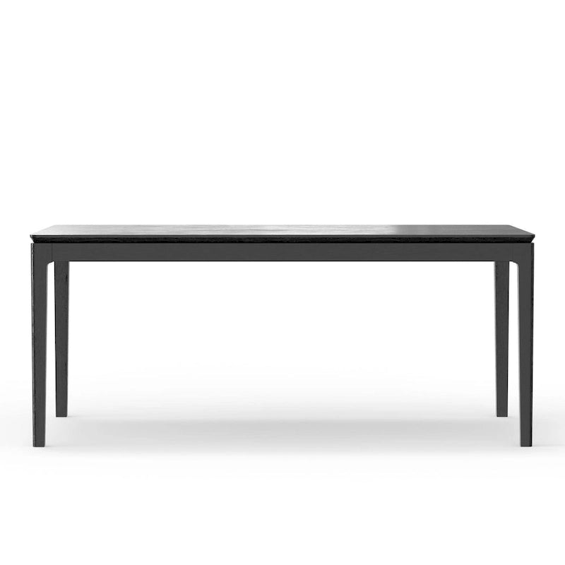 Table à manger rectangulaire en bois massif, noir vintage