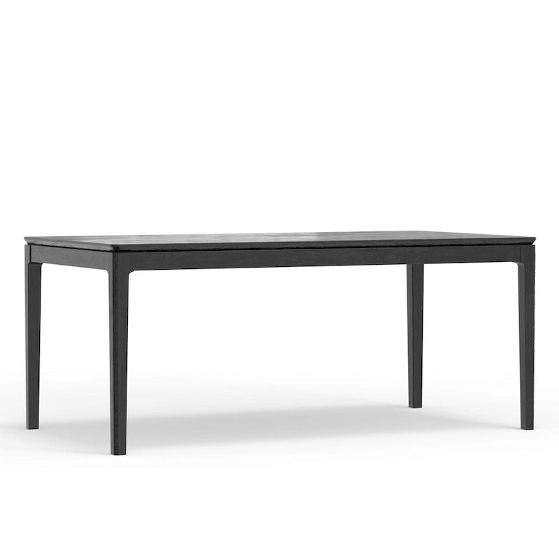 Table à manger rectangulaire en bois massif, noir vintage
