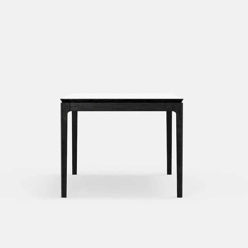 Table à manger rectangulaire en bois massif, noir vintage