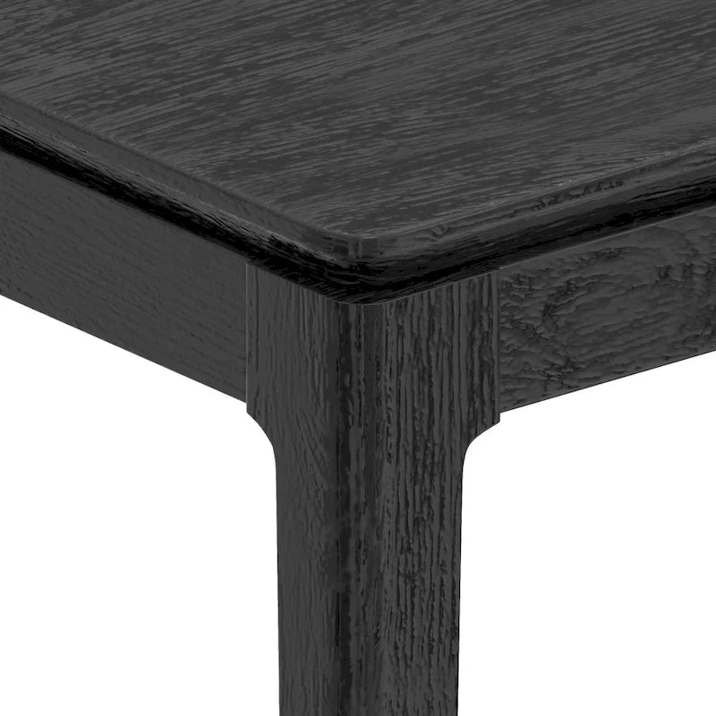 Table à manger rectangulaire en bois massif, noir vintage
