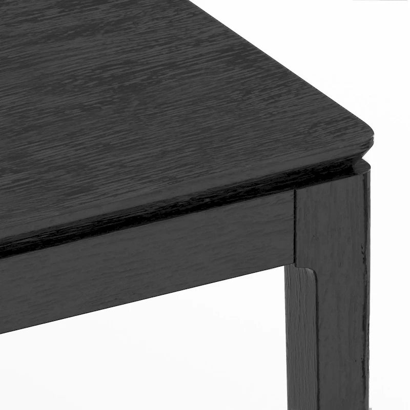 Table à manger rectangulaire en bois massif, noir vintage