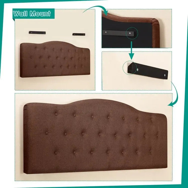 Tête de lit rembourrée, tête de lit réglable en hauteur, tête de lit rembourrée en tissu de haute qualité