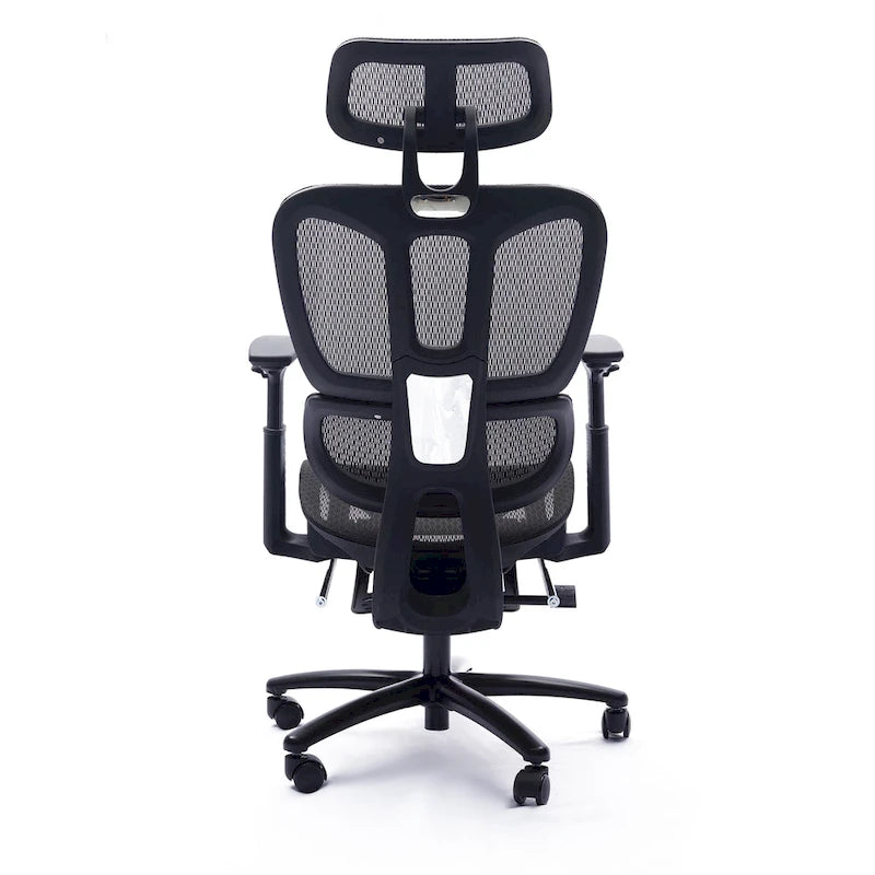Fauteuil de bureau ergonomique en maille à dossier haut avec appui-tête et accoudoirs réglables