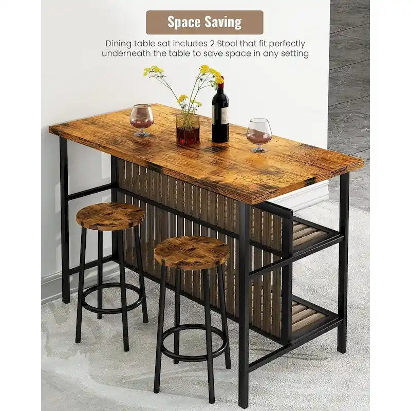 Îlot de cuisine avec 2 tabourets et étagères ouvertes