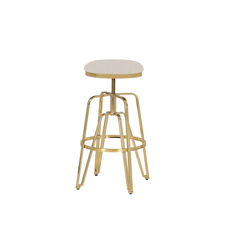 Tabouret sans dossier réglable en métal et similicuir