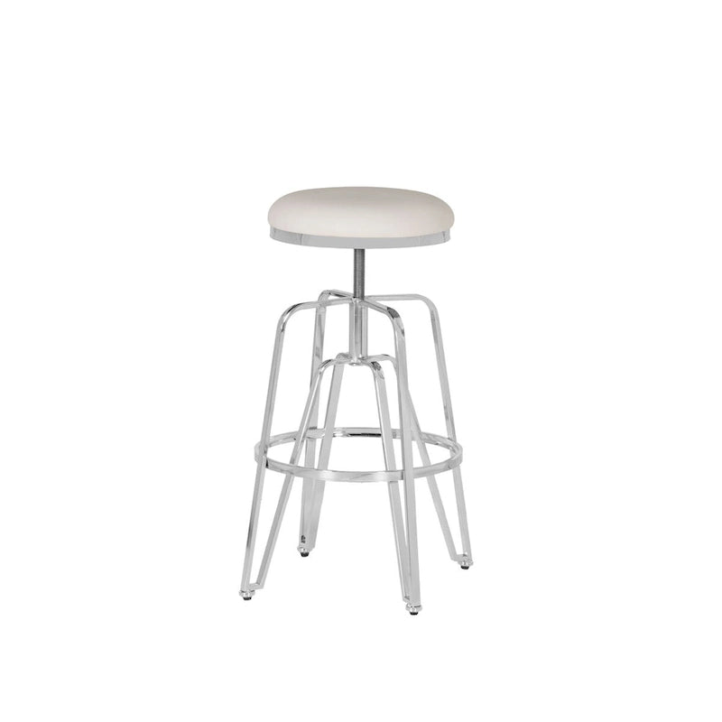 Tabouret sans dossier réglable en métal et similicuir