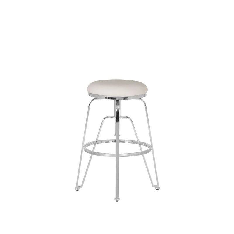 Tabouret sans dossier réglable en métal et similicuir