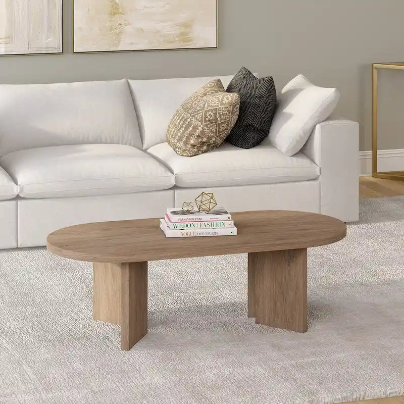 Table basse ovale de 122 cm de large - 121 cm de large