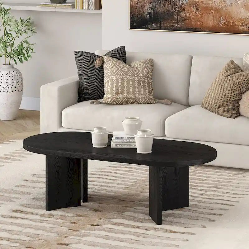 Table basse ovale de 122 cm de large - 121 cm de large