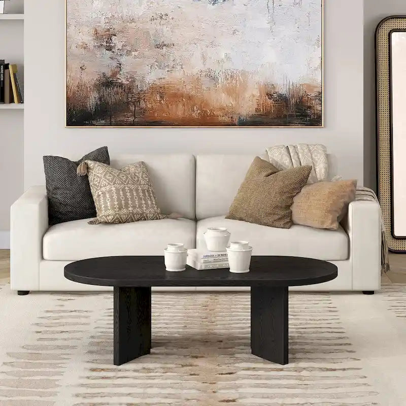 Table basse ovale de 122 cm de large - 121 cm de large