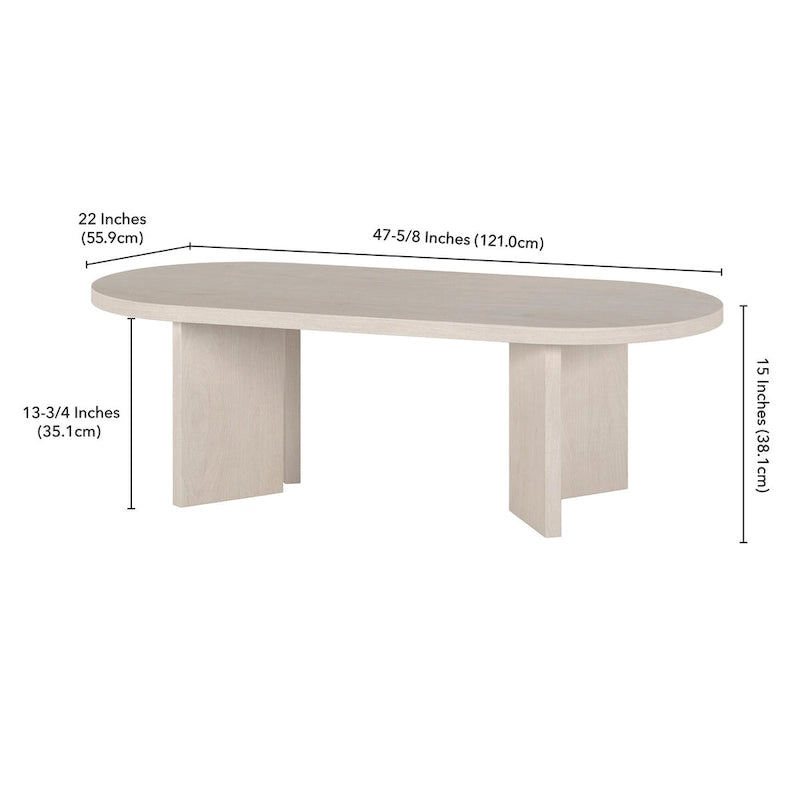 Table basse ovale de 122 cm de large - 121 cm de large