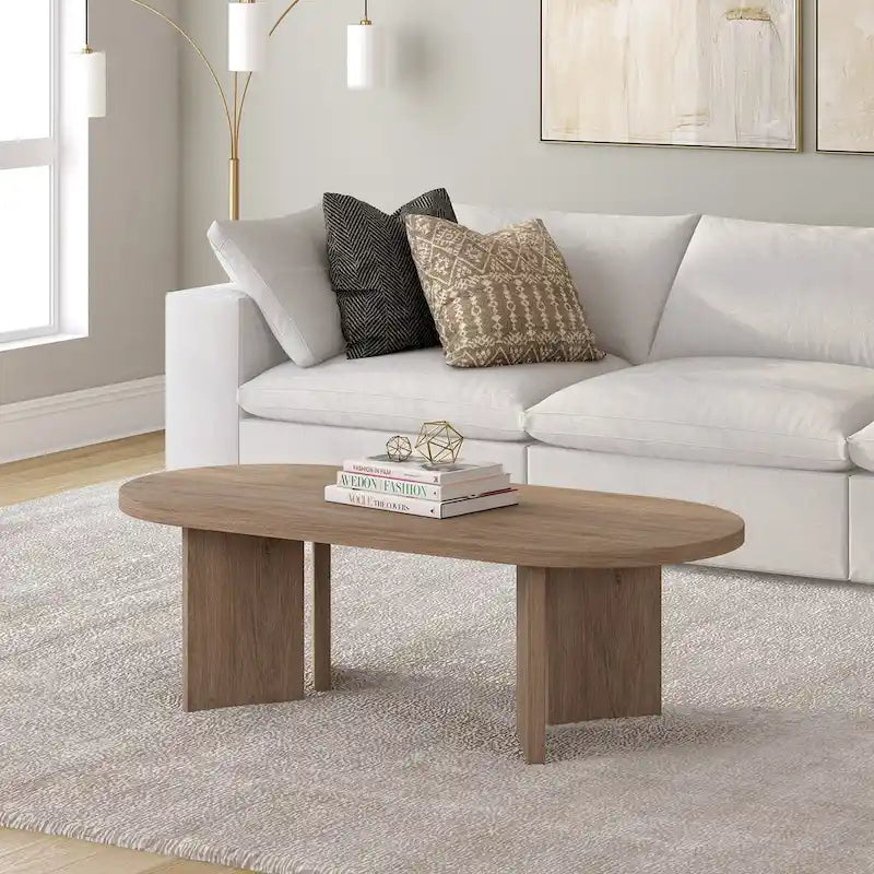 Table basse ovale de 122 cm de large - 121 cm de large