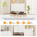 Contemporary Shoe Cabinet Minimalist Home Organizer with Solid Wood Legs, Storage Sideboard for Entryway